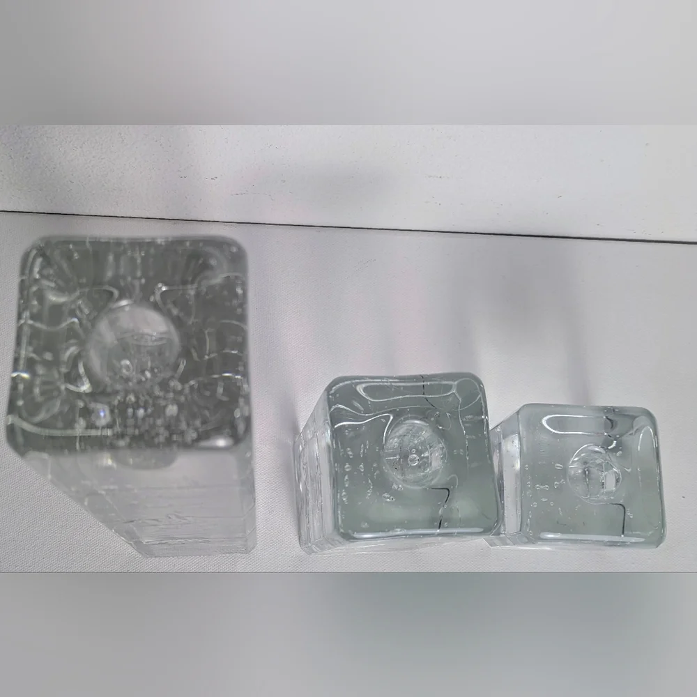 Timo Sarpaneva For Iittala Set of 3 Arkipelago Glass Candlesticks Finland EUC